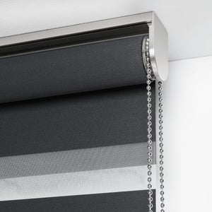 Store enrouleur jour/nuit Bolero gris foncé, l.200 x H.250 cm, INSPIRE