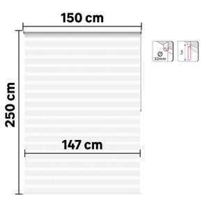 Store enrouleur jour/nuit Bolero blanc, l.150 x H.250 cm, INSPIRE