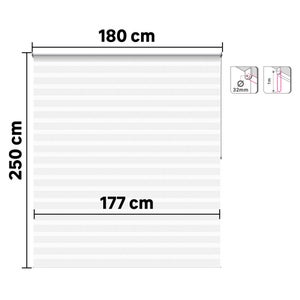 Store enrouleur jour/nuit Bolero blanc, l.180 x H.250 cm, INSPIRE
