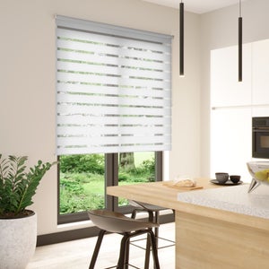 Store enrouleur jour/nuit Bolero blanc, l.200 x H.250 cm, INSPIRE