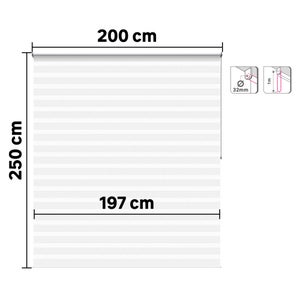 Store enrouleur jour/nuit Bolero blanc, l.200 x H.250 cm, INSPIRE