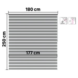 Store enrouleur jour/nuit Bolero gris, l.180 x H.250 cm, INSPIRE