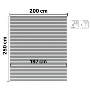 Store enrouleur jour/nuit Bolero gris, l.200 x H.250 cm, INSPIRE