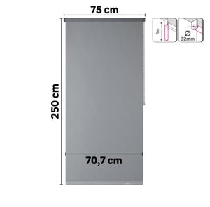 Store enrouleur screen Salsa gris , l.75 x H.250 cm, INSPIRE