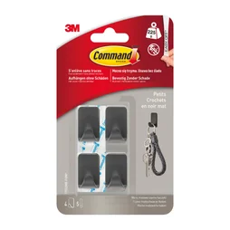 Lot de 4 crochets réutilisable, COMMAND noir 0.225 kg