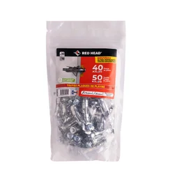 Lot de 30 chevilles Diam.10 x L.35 mm et vis a expansion RED HEAD, Diam.5 x L.40 mm