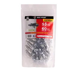 Lot de 25 chevilles Diam.10 x L.35 mm et vis a expansion RED HEAD, Diam.6 x L.40 mm