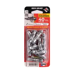 Lot de 10 chevilles diam. 10 x L.35 mm et vis à expansion diam. 5 x L.40 mm, RED HEAD
