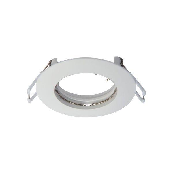 Anneau fixe sans ampoule pour spot à encastrer GU10 PVC rond blanc