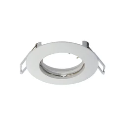 Anneau fixe sans ampoule pour spot à encastrer GU10 PVC rond blanc