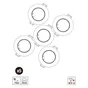 Lot de 5 anneaux fixe, plastique blanc