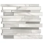 Lot de 4 crédences adhésives Milano, blanc et gris, 24.5 cm x 29.3 cm