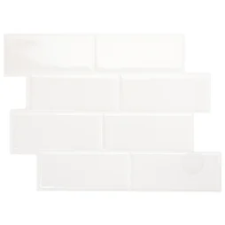 Lot de 4 crédences adhésives Métro, blanc, 29.4 cm x 21.3 cm
