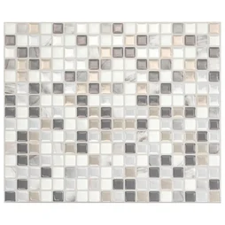 Lot de 4 crédences adhésives Minimo, beige, blanc et gris, 24.5 cm x 29.3 cm