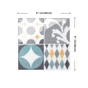 Lot de 4 crédences adhésives Cadiz, différents tons de gris, jaune et bleu, 22.9