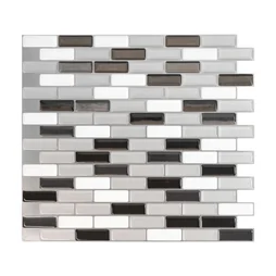 Lot de 4 crédences adhésives Murano, argent, blanc, gris, 23.1 cm x 25.9 cm
