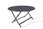 Table de jardin Marius ronde d110 en aluminium anthracite 4 personnes
