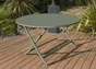 Table de jardin Marius ronde d110 en aluminium kaki 4 personnes