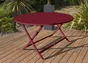 Table de jardin Marius ronde d110 en aluminium carmin 4 personnes