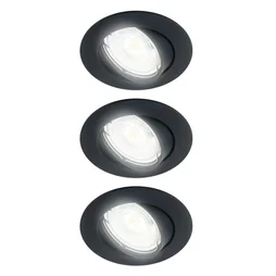 Lot de 3 spots à encastrer orientable, INSPIRE Clane, 4000K blanc neutre, rond noir