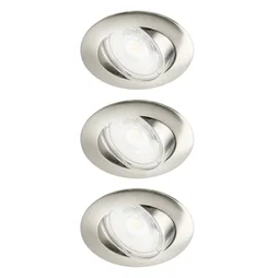 Lot de 3 spots à encastrer orientable, INSPIRE Clane, 4000K blanc neutre, rond acier