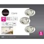 Lot de 3 spots à encastrer orientable, INSPIRE Clane, 4000K blanc neutre, rond acier