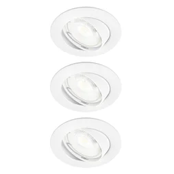 Kit de 3 spots encastrés orientables led CLANE gu10 4000k rond blanc