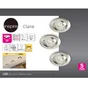 Kit 3 spots à encastrer orientable Clane gu10, blanc chaud INSPIRE rond acier