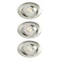 Kit 3 spots à encastrer orientable Clane gu10, blanc chaud INSPIRE rond acier