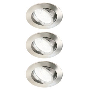 Kit 3 spots à encastrer Bama gu10, 4000K intensité variable INSPIRE rond acier