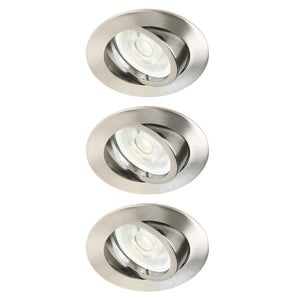 Kit 3 spots à encastrer Bama gu10, 4000K intensité variable INSPIRE rond acier