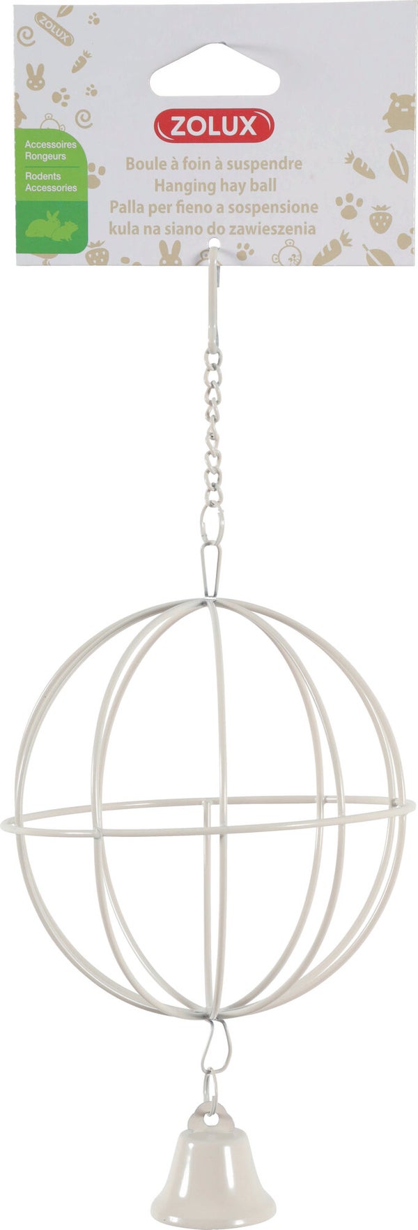 Boule à foin a suspendre métal pm beige