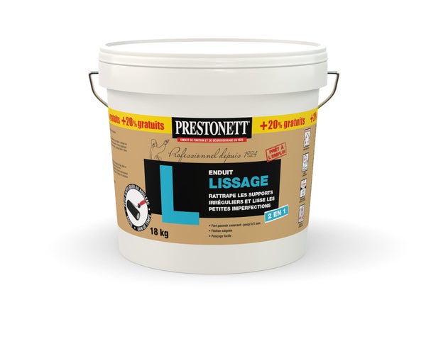 Enduit de lissage en pate au rouleau PRESTONETTT 15 kg + 20% gratuit