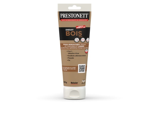 Enduit de rebouchage et lissage en pate Bois PRESTONETT 330 g