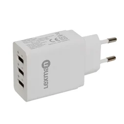 Prise USB 3 ports blanche, LEXMAN