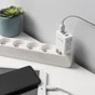 Prise USB 3 ports blanche, LEXMAN