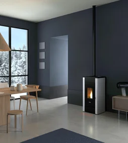 Poêle à granulés Sharp Airtight, FREEPOINT, 7 kw blanc