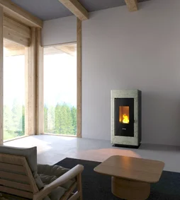 Poêle à granulés FREEPOINT Poele a granules accent air gris 7 kW