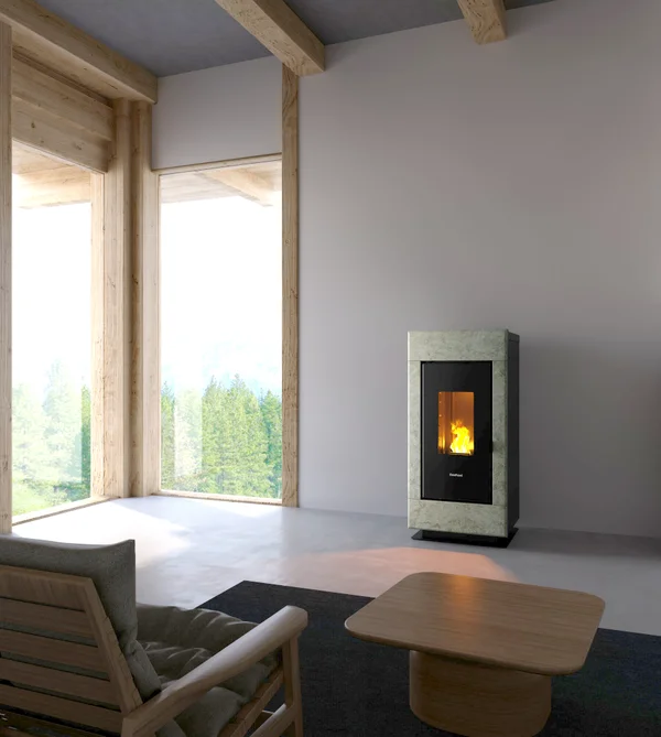 Poêle à granulés FREEPOINT Poele a granules accent air gris 7 kW