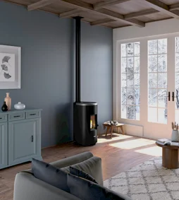 Poêle à granulés FREEPOINT Chrome titanium gris 7kW