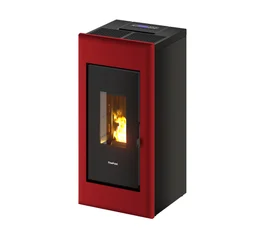 Poêle à granulés FREEPOINT One airtight bordeaux / bordeaux 7 kW