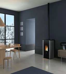 Poêle à granulés FREEPOINT Sharp airtight gris 7 kW