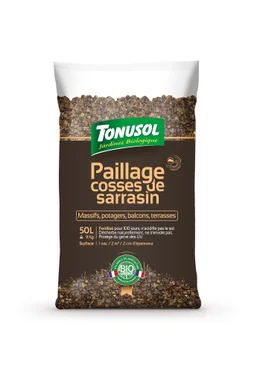 Paillage cosses de sarrasin bio, TONUSOL, 50 litres