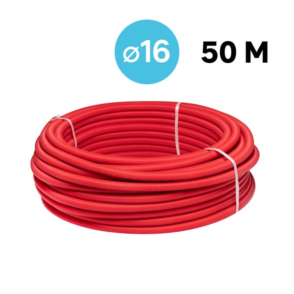 Tube multicouche gaine rouge 16, en couronne de 50 m, EQUATION