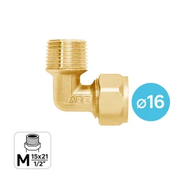 Coude à compression multicouche diam. 16 M15x21 (1/2), EQUATION