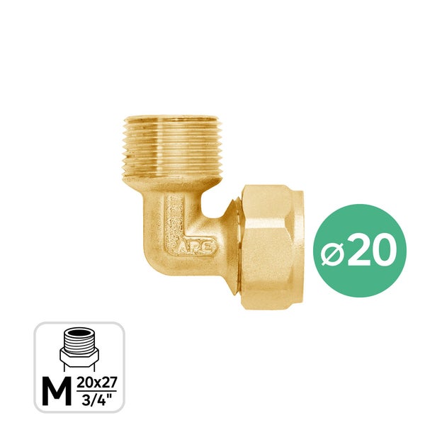 Coude à compression multicouche de diamètre 20 M20x27 (3/4), Equation