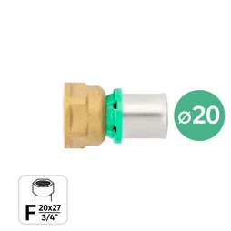 Raccord pour tuyau multicouche à visser / à sertir F D.3/4 (20 x 27) x 20 mm