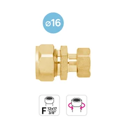 Raccord multicouche F écrou libre 12X17 diam.16
