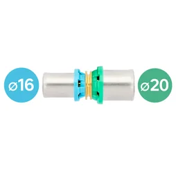 Raccord pour tuyau multicouche à sertir D.16 x 20 mm