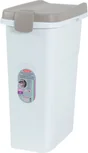 Container croquettes plastique rectang hermétique 25l/10kg blanc/taupe